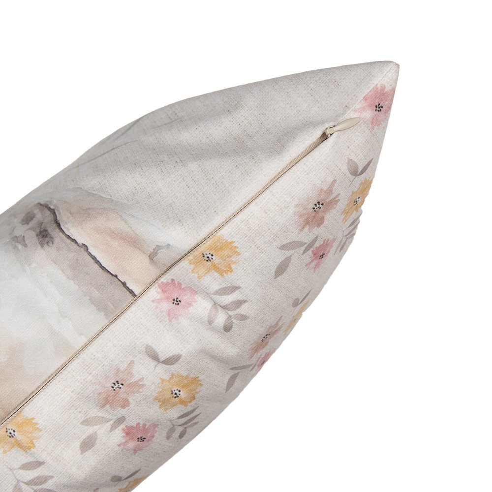 Kussenhoes 45x45 cm Beige Polyester Konijn Sierkussenhoes