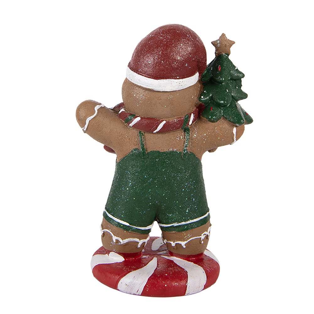 Kerstdecoratie Beeld Gingerbread man 12x11x21 cm Bruin Kunststof