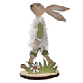 Decoratie Beeld Konijn 11 cm Bruin Groen Hout