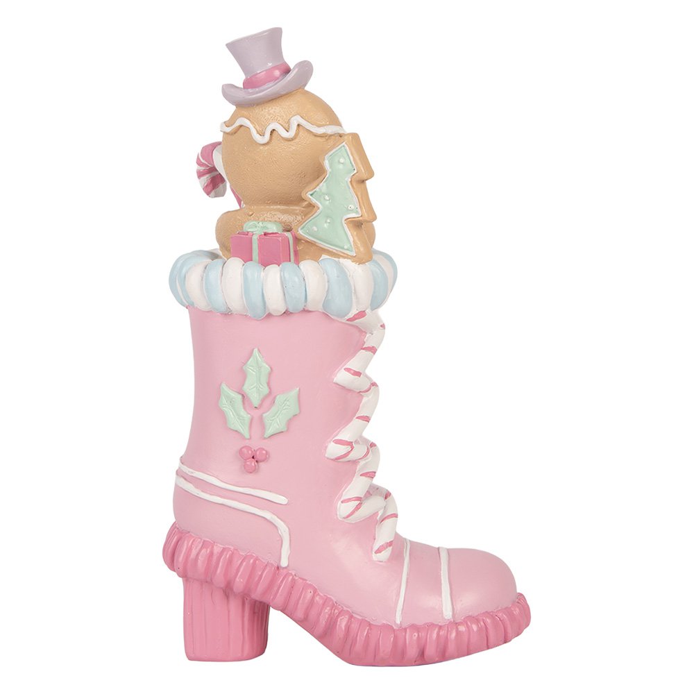 Kerstdecoratie Beeld Laars 13x9x22 cm Roze Kunststof