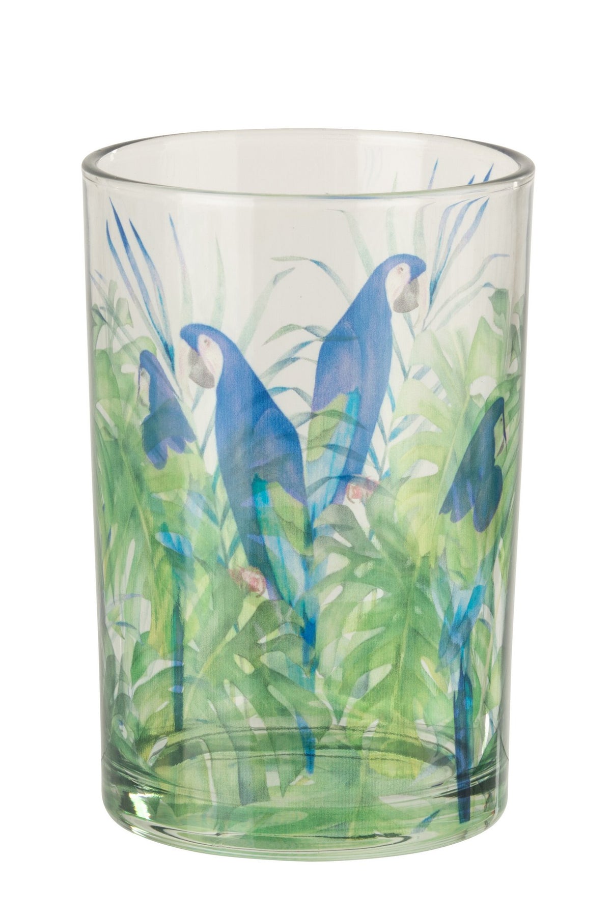 J-Line theelichthouder Papegaai - glas - groen/blauw - L