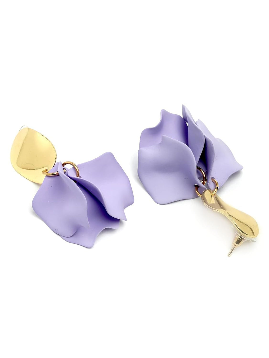 Eigentijdse lila oorbellen – mode-sieraden – vergulde afwerking – winkelvoorraad