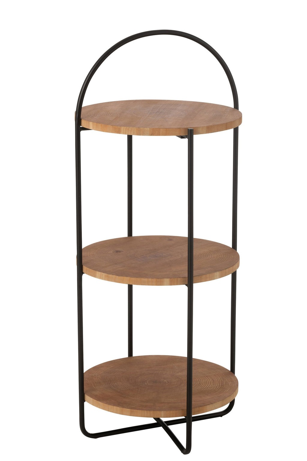 J-Line Rek Mia Mdf/Ijzer Naturel Zwart