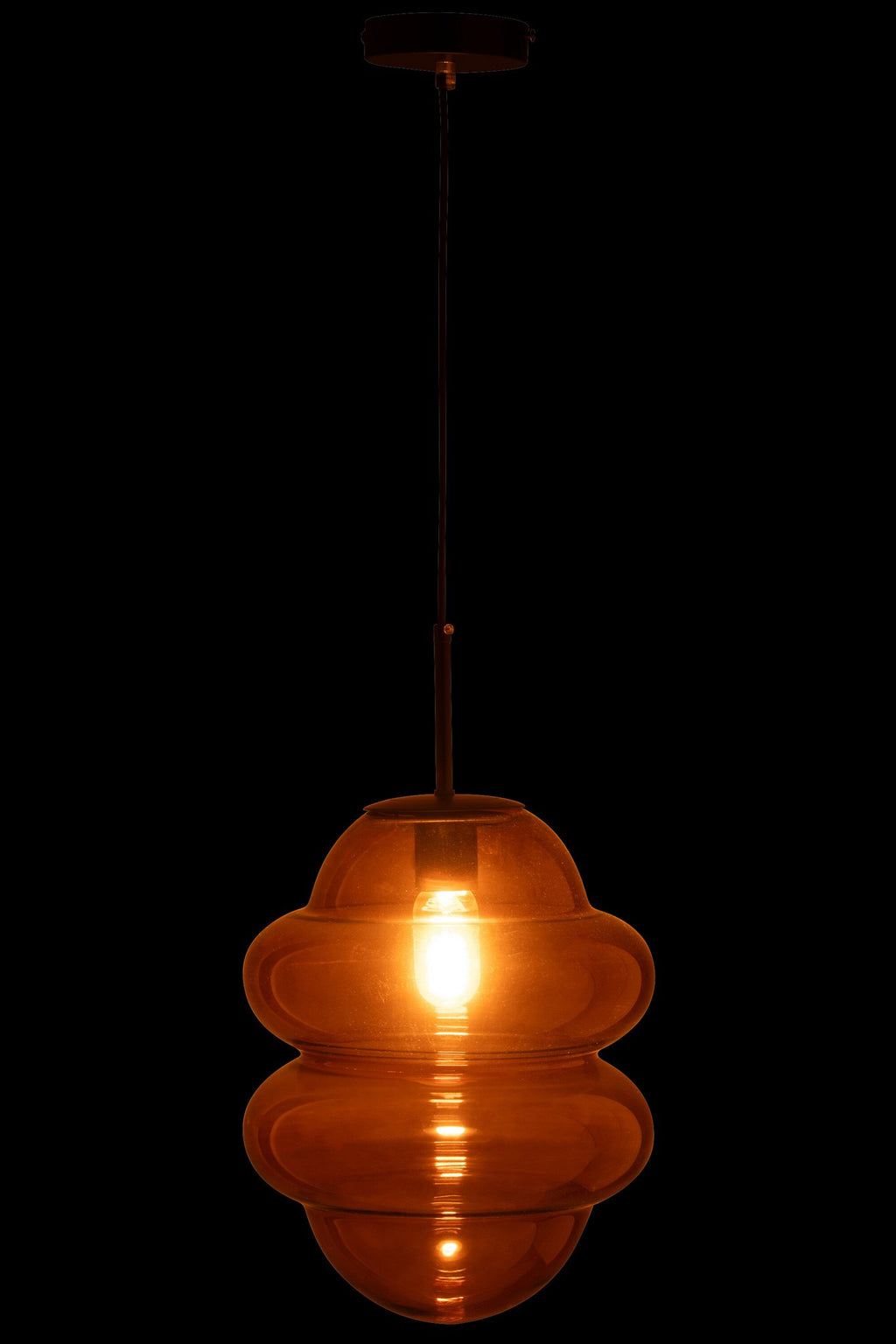 J-Line Hanglamp Honinglepel Glas Bruin