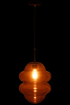 J-Line Hanglamp Honinglepel Glas Bruin