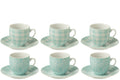 J-Line Doos 6 Kopjes+Schaal Keramiek Blauw