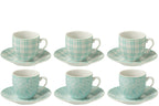 J-Line Doos 6 Kopjes+Schaal Keramiek Blauw
