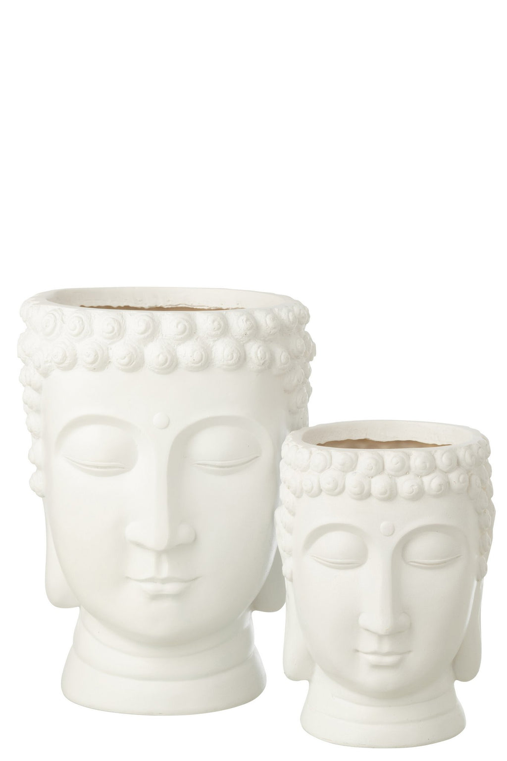 J-Line bloempot Boeddha - polyresin - wit - L