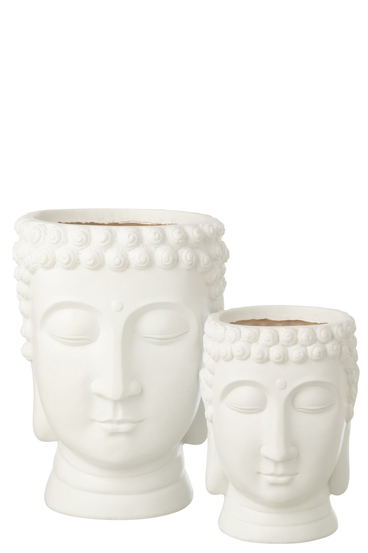 J-Line bloempot Boeddha - polyresin - wit - L
