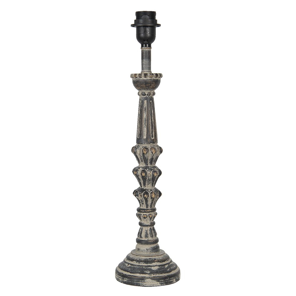 Lampenvoet Ø 12x51 cm Grijs Hout Lampvoet