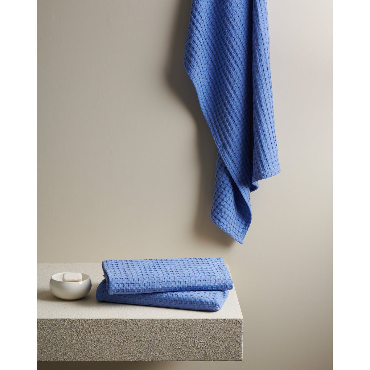 Katoenen wafelbadhanddoek - absorberend, sneldrogend, lichtgewicht, duurzaam