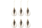 J-Line kerstbal Druppel - glas - transparant - S - doos van 6