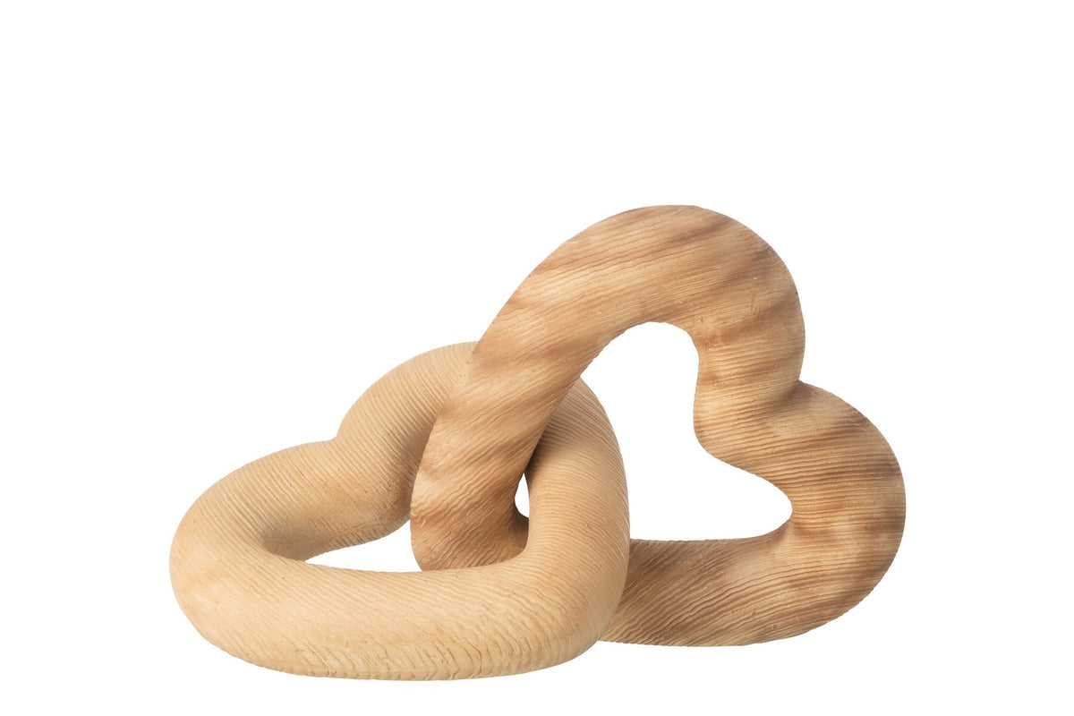 J-Line decoratie Hart - polyresin - naturel