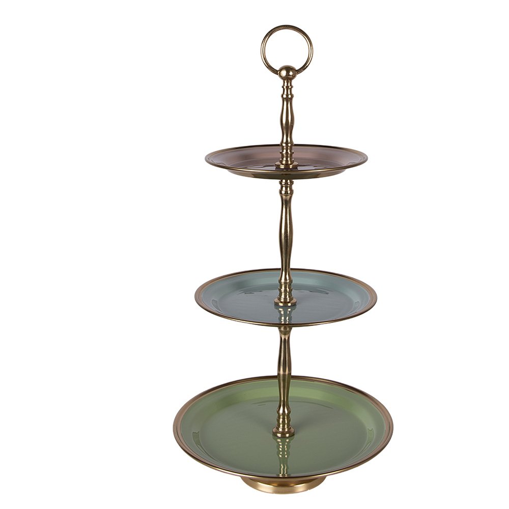 Etagère 3 laags Ø 27x51 cm Groen Stainless Steel