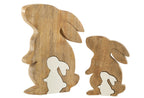 J-Line decoratie Konijn Profiel Silhouet - hout - wit/naturel - large