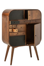 J-Line Kast met meerdere laden - mangohout - naturel/zwart