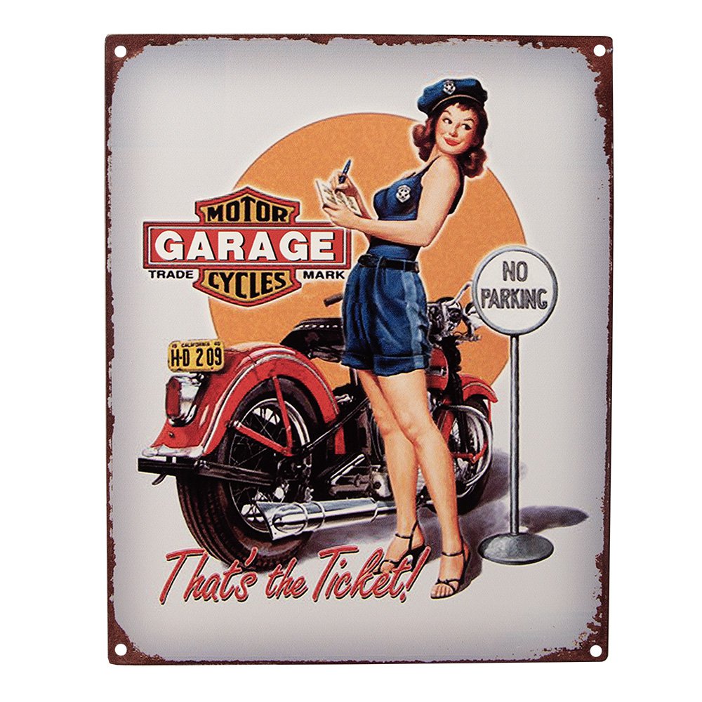 Tekstbord 20x25 cm Grijs IJzer Motor Wandbord