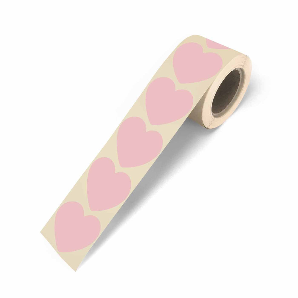 Pastel Pink hearts - Cadeaustickers op rol - 500 stuks