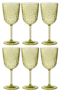 J-Line Doos 6 Wijnglazen Plastic Groen