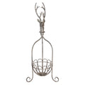 Decoratie Mand 28x28x68 cm Grijs Metaal Hert