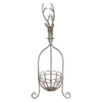 Decoratie Mand 28x28x68 cm Grijs Metaal Hert