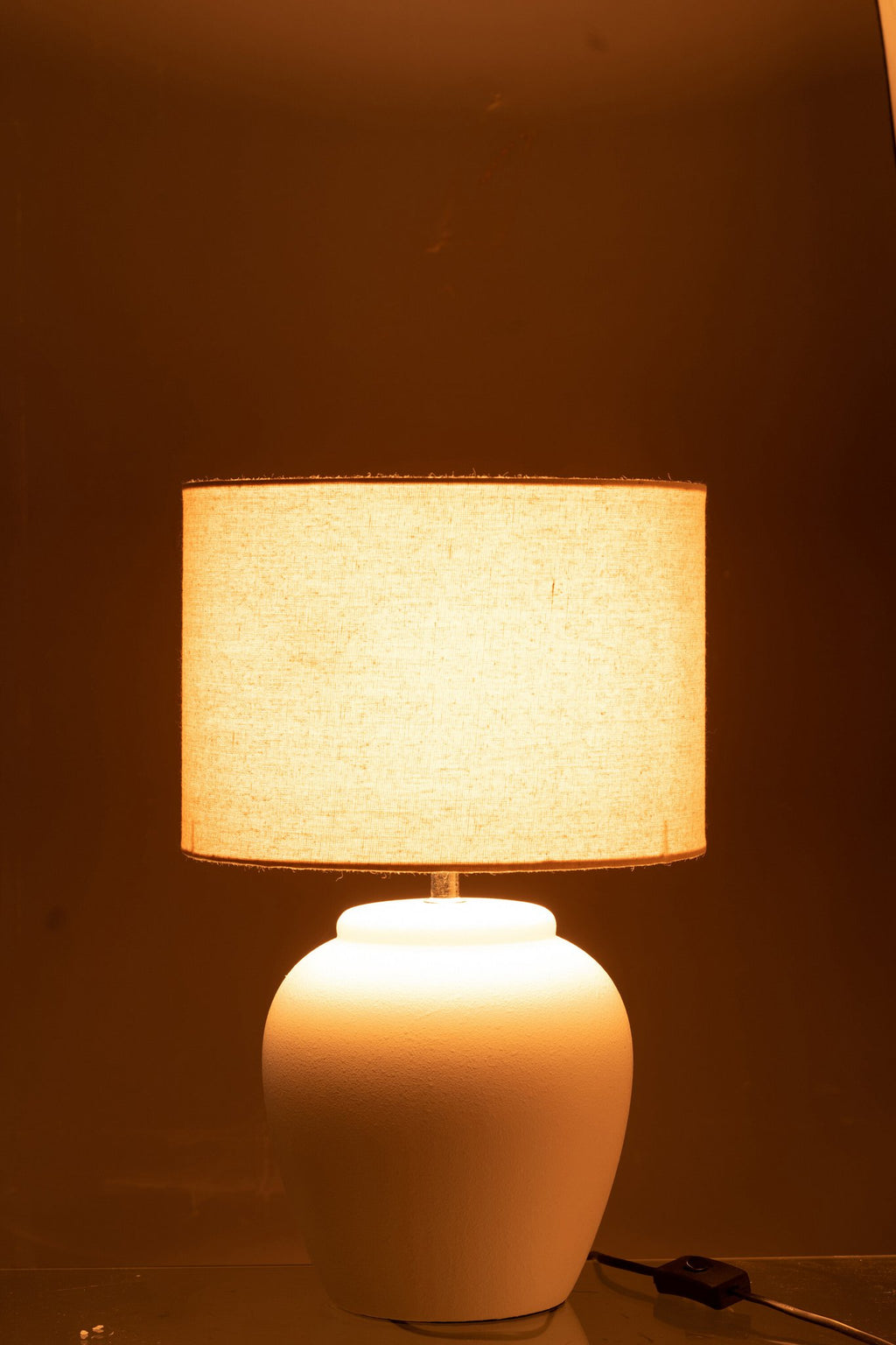 J-Line lamp Meli + kap - keramiek/linnen - wit - small