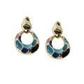 Oorbellen | Metallic legering Indigo Sky push-back | Blauw
