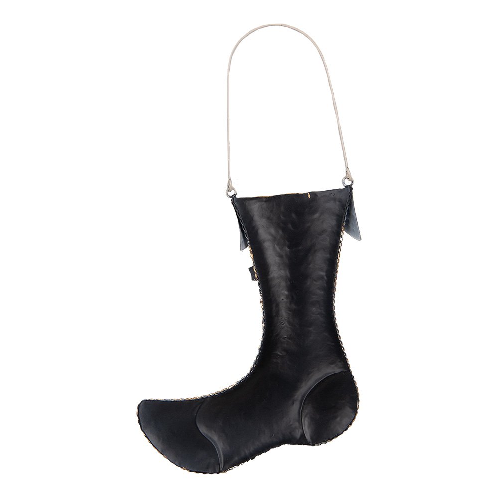 Kerstdecoratie beeld Kerstsok 23x2x28 cm beige metaal