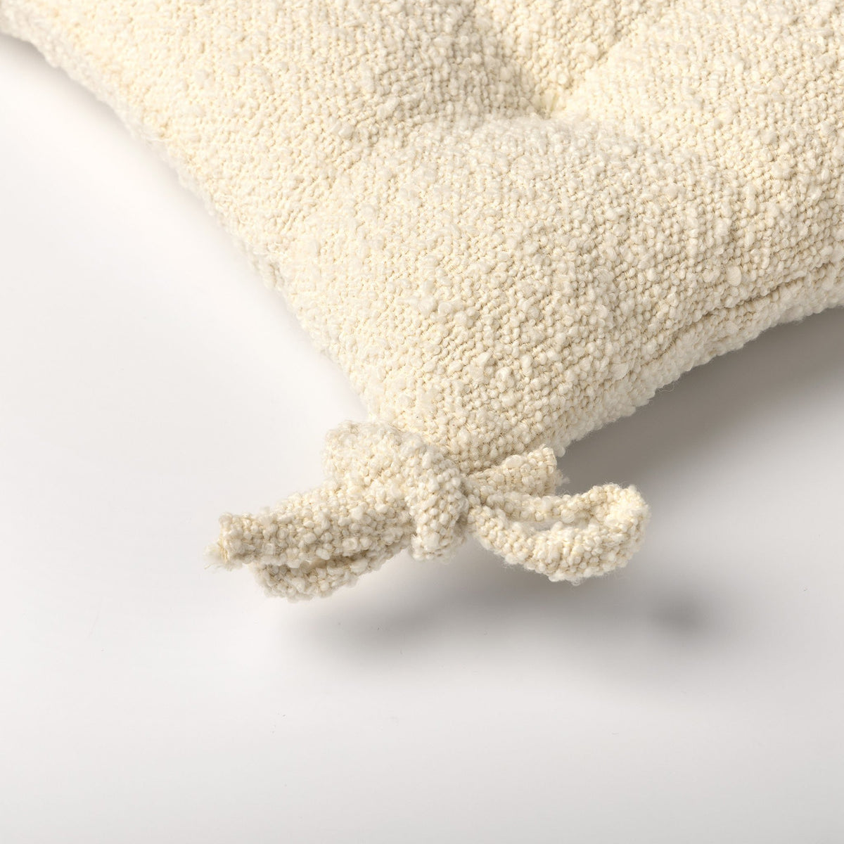 Dutch Decor Onno - Stoelkussen 40x40 cm - Bouclé - Sneeuwwitje - Wit