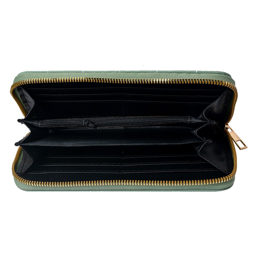 Portemonnee 19x9 cm Groen Kunstleer