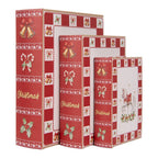 Opbergdoos Set van 3 Boeken 27x22x7 / 22x17x6 / 17x12x4 cm Wit MDF