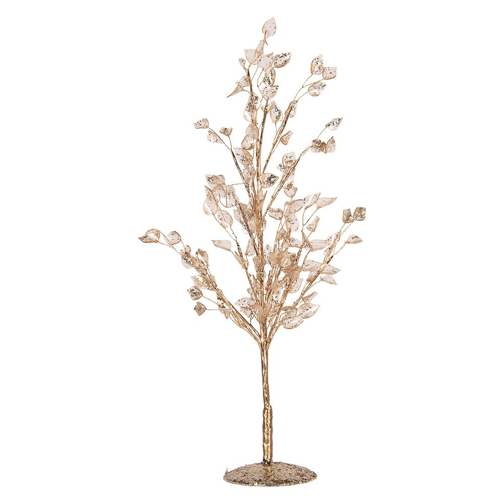 Decoratie Boom 9x9x45 cm Goudkleurig Metaal