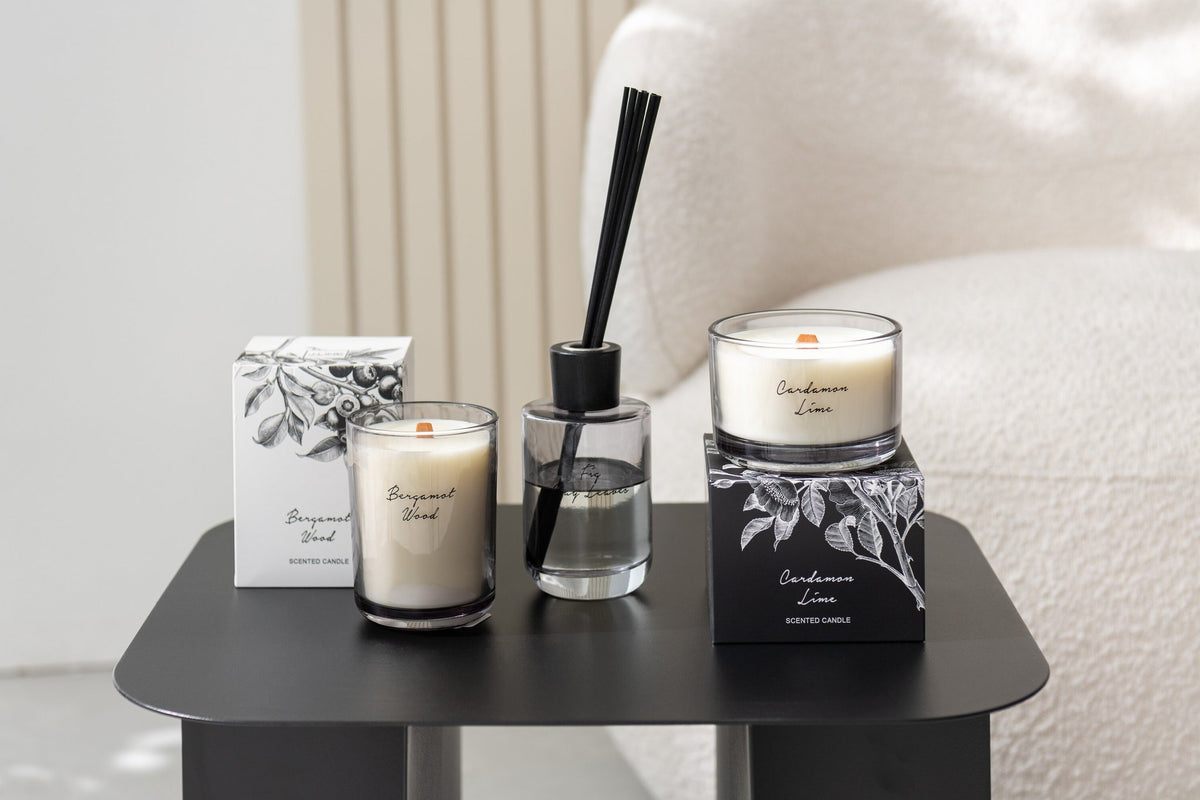 J-Line Geurkaars Bergamot Hout Coco Wax Large -50 Uur
