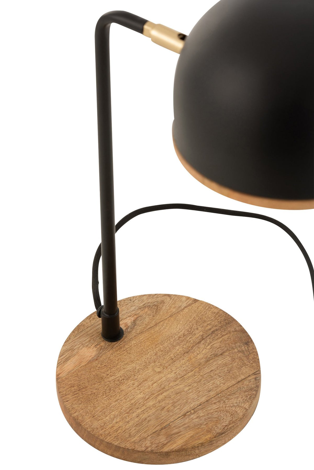 J-Line tafellamp Evy - ijzer/hout - zwart/naturel