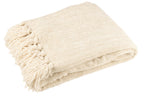 J-Line deken Chenille - polyester - ecru