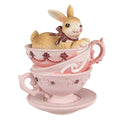 Beeld Konijn 10 cm Bruin Roze Polyresin