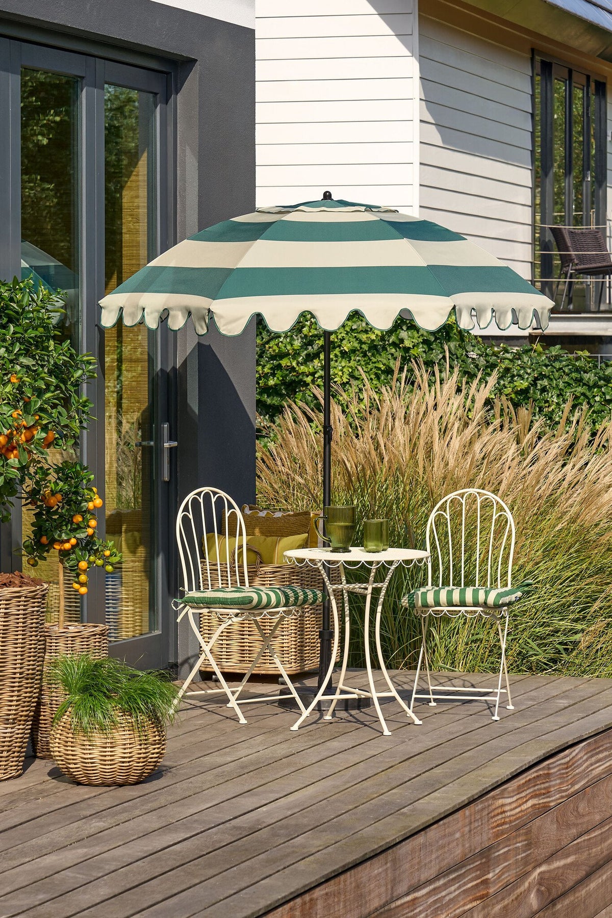 Parasol streep groen