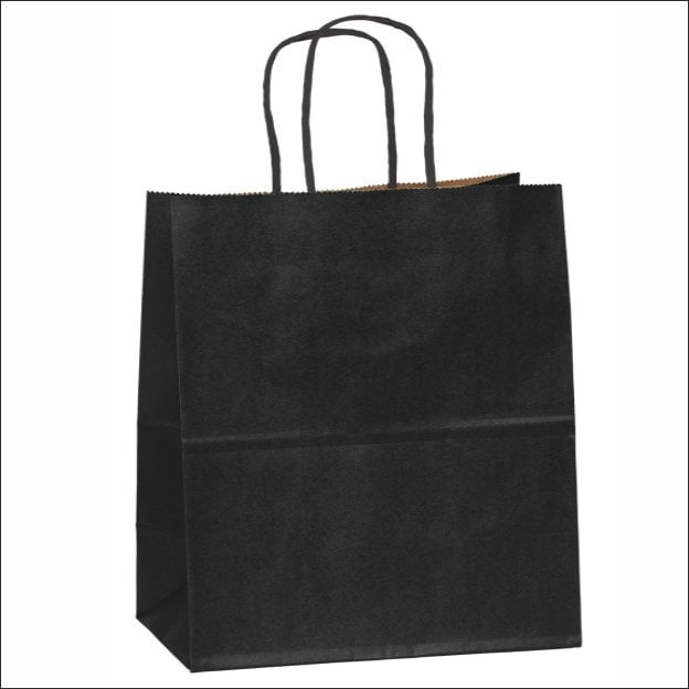 Papieren tas XL – Zwart (100 stuks)