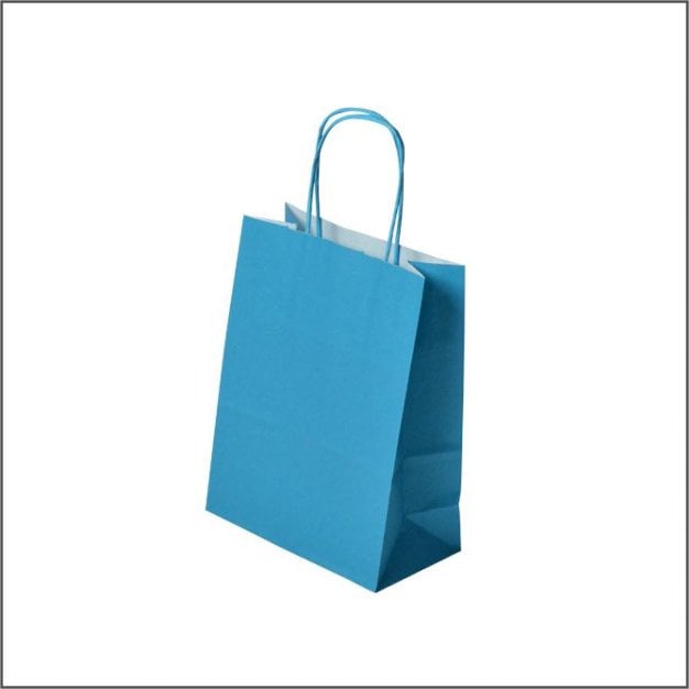 Papieren tas - S – Turquoise - licht blauw (100 stuks)