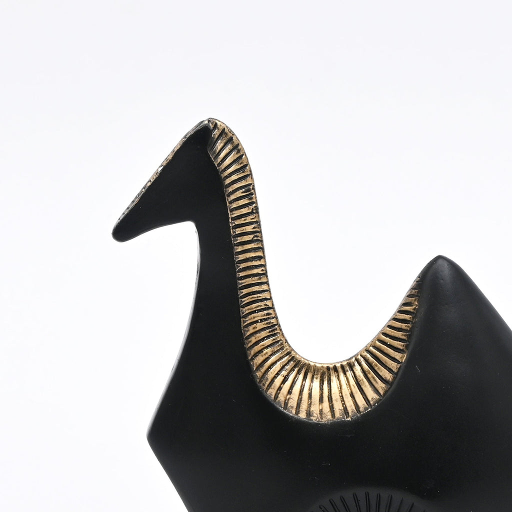 Modern zwart paardsculptuur – abstract decoratief beeldje voor