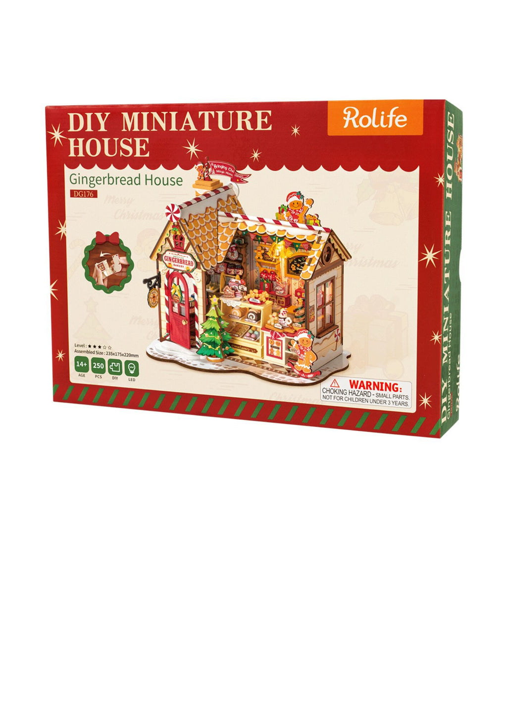 Robotime, Gingerbread House, DIY Miniatuurhuis, DG176, 23,5x17,5x22 cm
