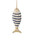 J-Line hanger Vis - hout - blauw/wit