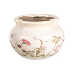Bloempot Ø 17x12 cm Beige Roze Keramiek Rozen Bloempot Binnen