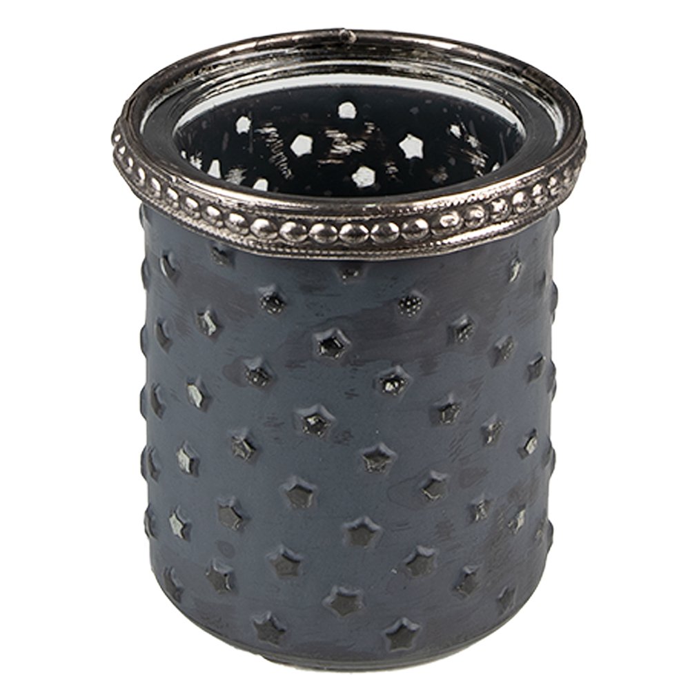 Theelichthouder Ø 6x7 cm Grijs Glas Waxinelichthouder