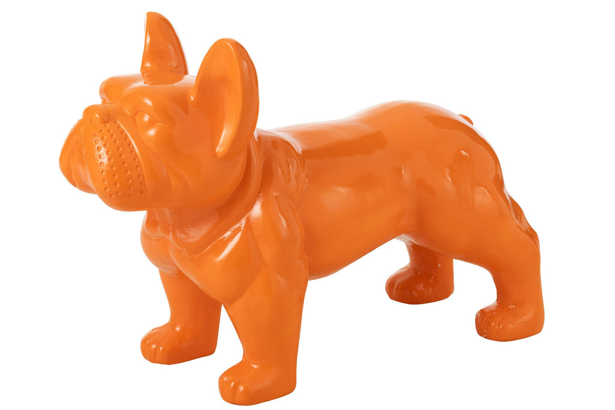 J-Line decoratie Bulldog - hout - oranje