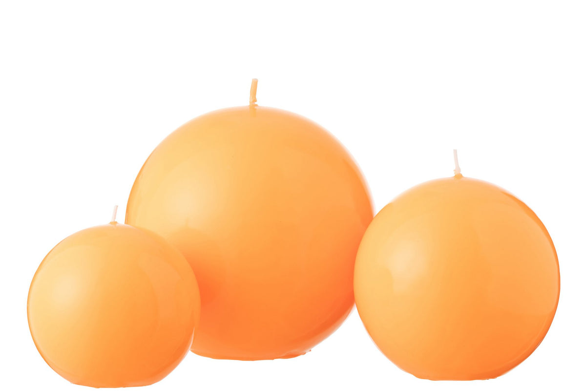 J-Line Kaars Bol Wax Fluo Oranje - 50 Uur