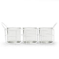 Metalen frame met 3 glazen 'willem' wit 38x11x14 cm