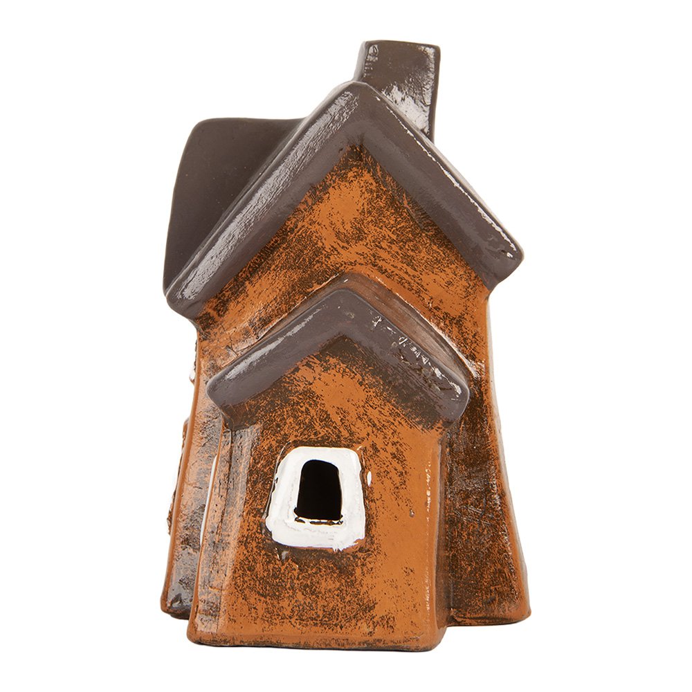 Waxinelichthouder Huis 20x11x16 cm Oranje Keramiek