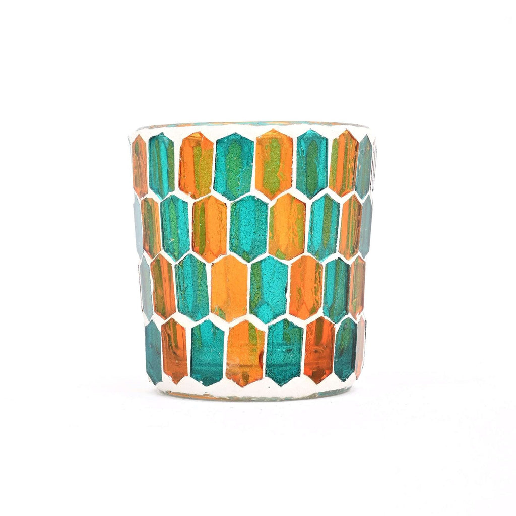 Kaarshouder - Rond mozaïekglas - Handgemaakt decoraccent