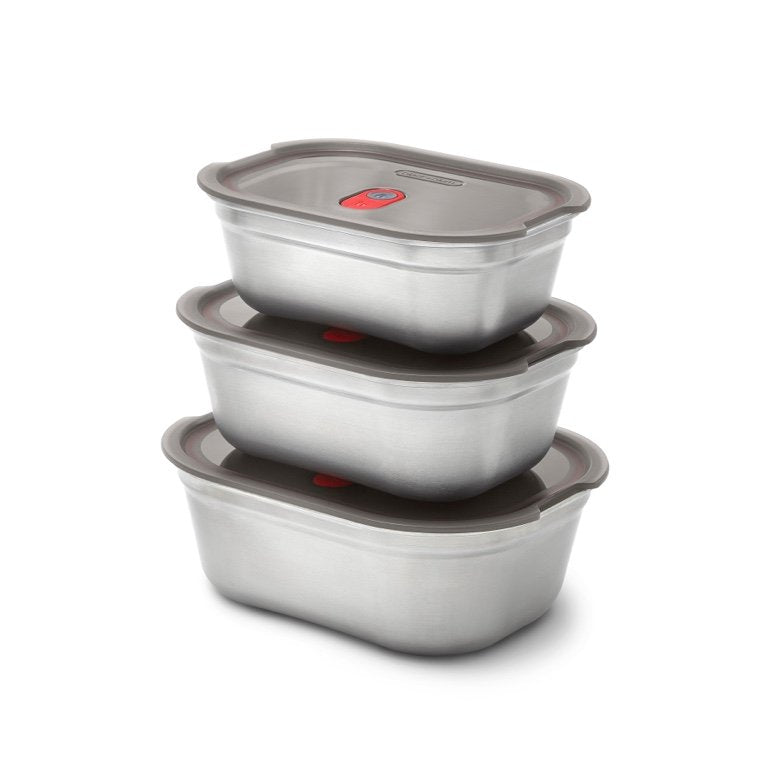 Black+Blum Steel Food Box set Mixed (S/M/L) - Meal prep - set van 3